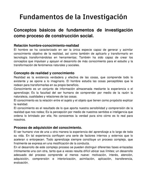 Fundamentos de la Investigación Fundamentos de la Investigación