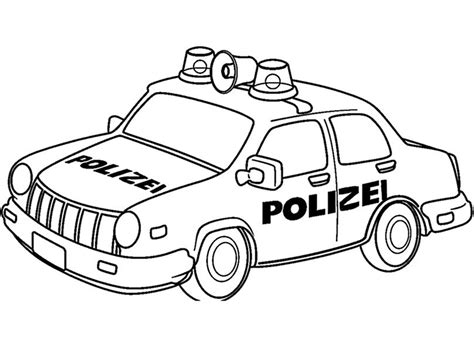 Polizeiwagen Zum Ausmalen 01 | Race car coloring pages, Cars coloring