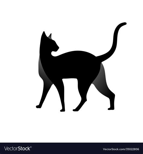 Cat Silhouette Logo Design Royalty Free Vector Image