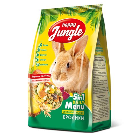 Корм для кроликов HappyJungle 400г купить по цене 180 ₽ с доставкой в ...