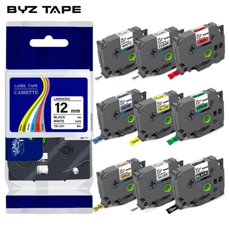 Byz Tape เทปฉลากลามเนต 6 9 12 18 24 มม สาหรบ Brother TZe131 TZe231