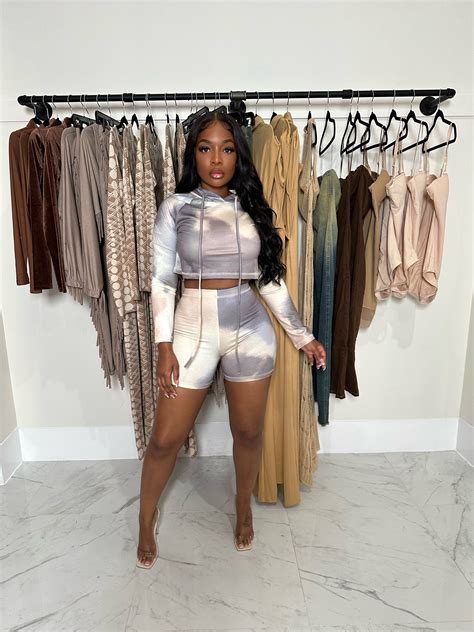 Mixed Nudes Hood Short Set Shop Luxe Life Boutique