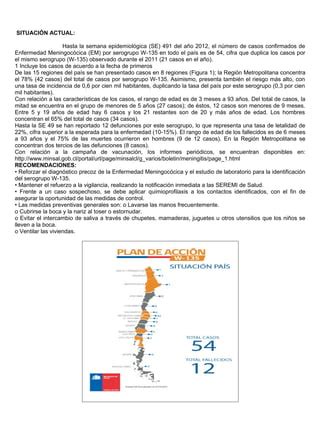 Enfermedad Meningoc Cica Em Por Serogrupo W Informe Minsal Pdf