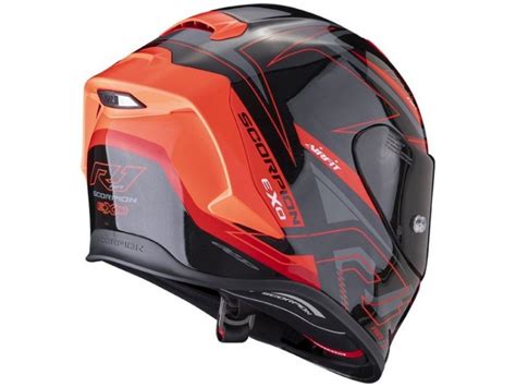 Prilba Scorpion Exo R Evo Air Gaz Metal Black Red Motomix