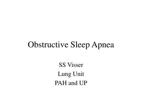 Ppt Obstructive Sleep Apnea Powerpoint Presentation Free Download