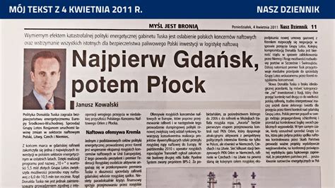 Najpierw Gdańsk potem Płock Janusz Kowalski