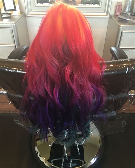 Rainbow Hair Color Done By Mindras Salon And Hair Spa Rainbow