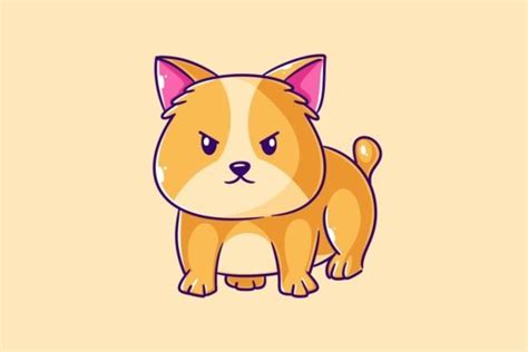 Cute Puppy Giving Angry Face Graphic by wawadzgn · Creative Fabrica