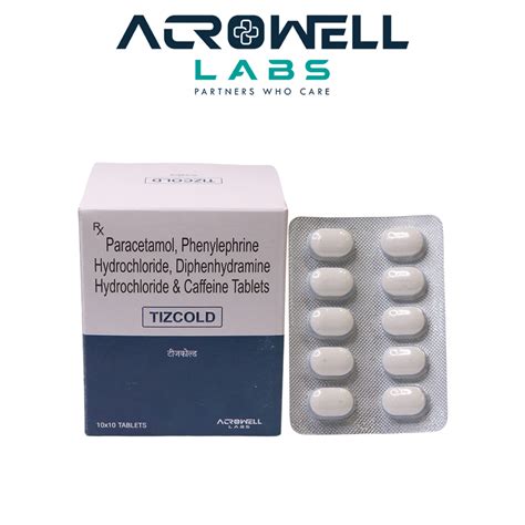 Tizcold Pcm Mg Phenylephrine Hcl Mg Caffeine Mg Acrowell Labs