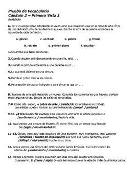 Realidades Chapter Vocabulary Quiz By Spanish U Tpt