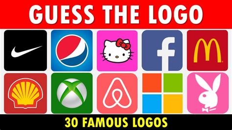 Can You Guess The Logo Guess The Logo In 10 Seconds 30 Famous