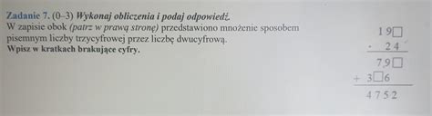 Dzielenie Zadanie 7 0 3 Wykonaj obliczenia i podaj odpowiedź W