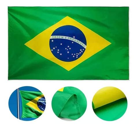 Bandeira Do Brasil Grande X Cm Poli Ster Oficial Grande Mercadolivre