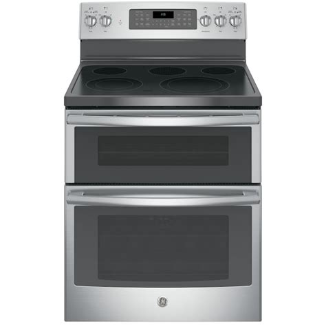 Ge 30 In Glass Top 5 Elements 44 Cu Ft 22 Cu Ft Self Cleaning Convection Oven Freestanding