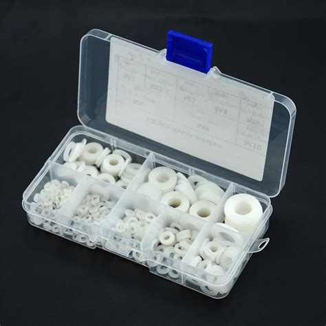 500pcs White Nylon Flat Washer Gasket Set M2 M2 5 M3 M4 M5 M6 M8 M10