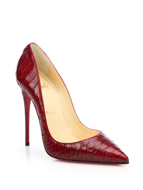 Lyst - Christian Louboutin So Kate Python Pumps in Red