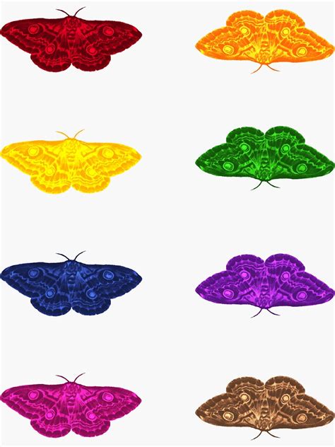 Bright Emperor Moth Pack Sticker For Sale By Kewy Redbubble