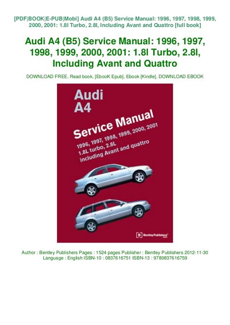 2001 Audi A4 Repair Manual Free Downloadable Pdf Yellowegypt