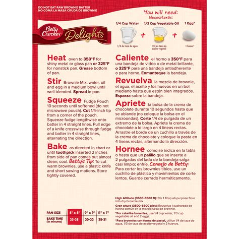 Betty Crocker Fudge Brownie Mix Directions