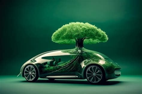 Premium Ai Image Electric Car Concept In Green Environment Concept