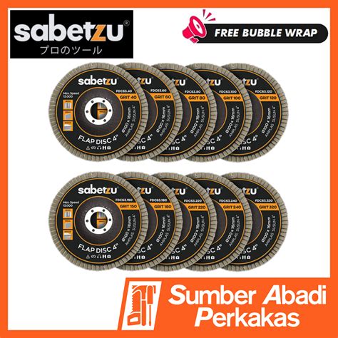 Sabetzu Flap Disc Inch Grade Grit Amplas Susun Gerinda Gurinda