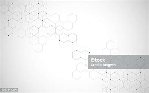 Pola Segi Enam Vektor Latar Belakang Abstrak Geometris Dengan Elemen