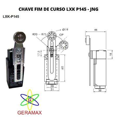 CHAVE FIM DE CURSO PLASTICO ACIONAMENTO LONGO ROLDANA 18mm 2 LADO