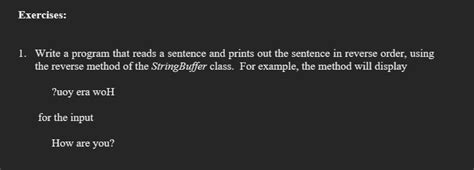 Solved Exercises 1 Write A Program That Reads A Sentence