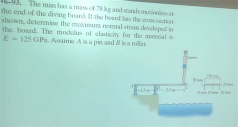 Solved The Man Has A Mass Of Kg And Stands Chegg