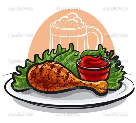 Fried Chicken Leg Stock Vector By Olegtoka1967 36030085