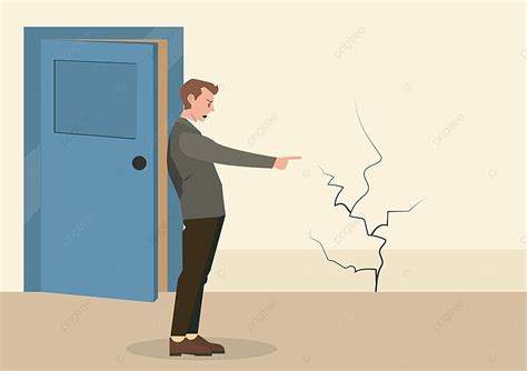 Large House Wall Crack Needs Repairflat Cartoon Design Vector Look