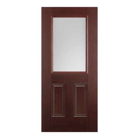 Bmt Belleville Mahogany Textured Panel Door Half Lite With