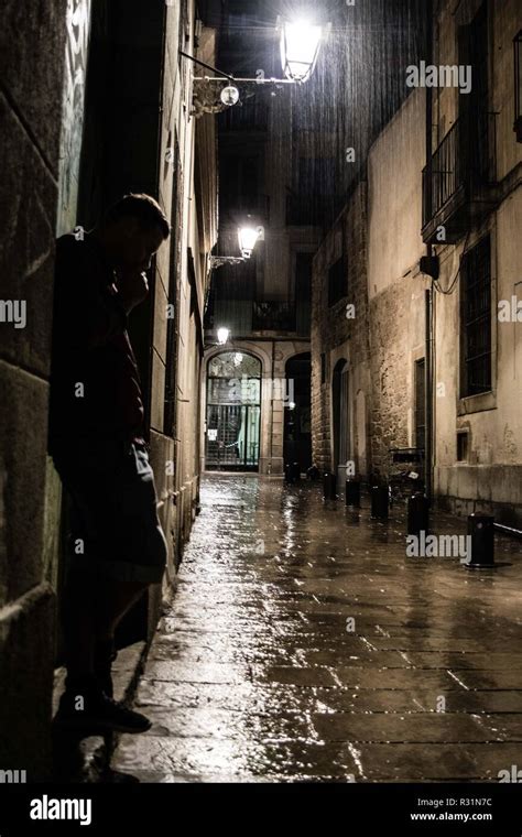 Empty street on rainy night hi-res stock photography and images - Alamy