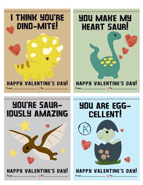 Print These Dino Mite Free Printable Dinosaur Valentines