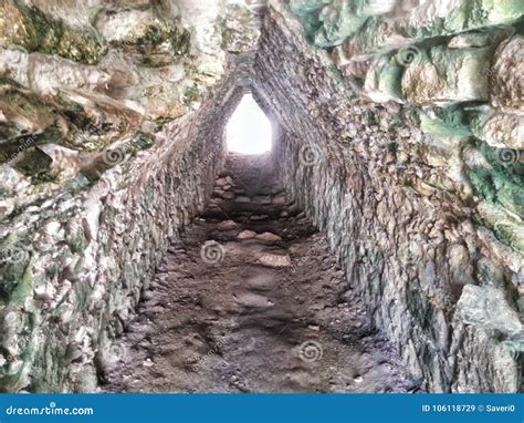 Ancient Mayan Tunnel In The Coba Ruins Stock Image Image Of