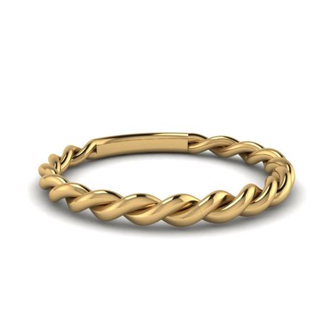 Twisted Rope Wedding Band In K Yellow Gold Fascinating Diamonds