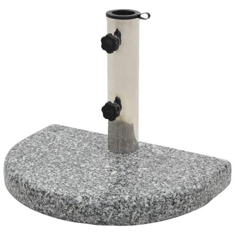 Pied Base Socle De Parasol Granite Demi Cercle 10 Kg Gris Cdiscount