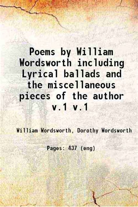 Poems By William Wordsworth Including Lyrical Ballads And The