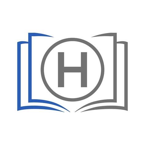 Logotipo De Educación En La Plantilla De La Letra H Logotipo De Libro Abierto En La Letra H