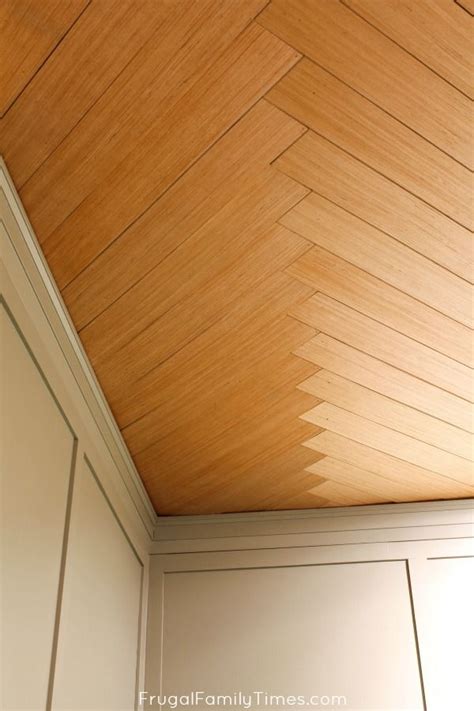 Wood Herringbone Ceiling A Diy Ceiling Idea Basement Ceiling Diy Ceiling Basement Decor