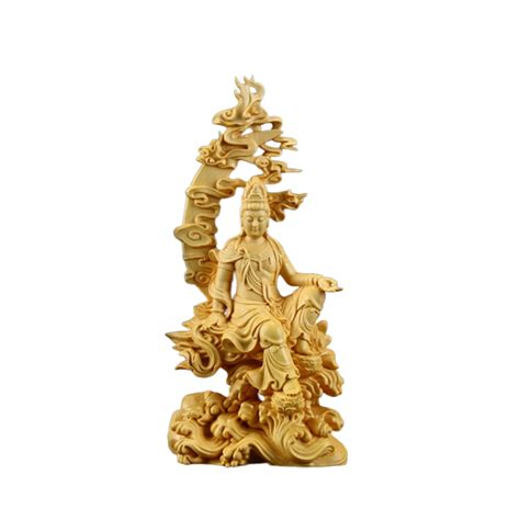 Kwan Yin Tallado Chino Escultura Artesanal De Escritorio Adorno De