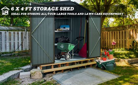 Amazon Lemberi X Ft Outdoor Storage Shed With Floor Tool Garden