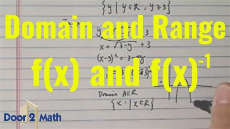 Domain And Range Examples Find Domain And Range Of F X And F 1 X