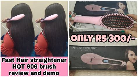 Fast Hair Straightener Hqt 906 Brush Review And Demo Under Rs 300