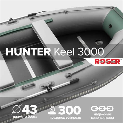 Лодка надувная ПВХ под мотор ROGER Hunter Keel 3000, лодка роджер с ...