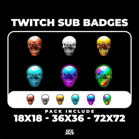 Skull Twitch Sub Badges Subscriber Badges Etsy