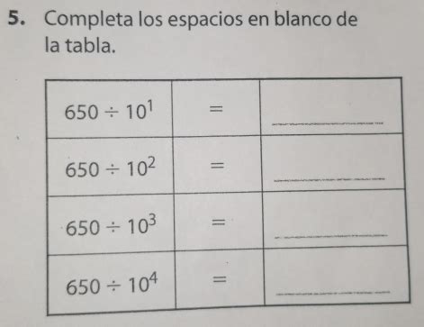 Solved Completa Los Espacios En Blanco De La Tabla Others