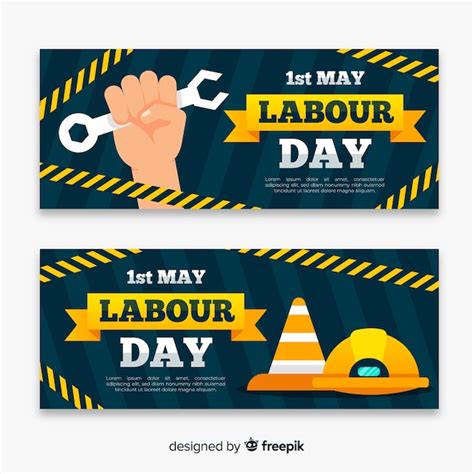 Free Vector | Flat labor day banners