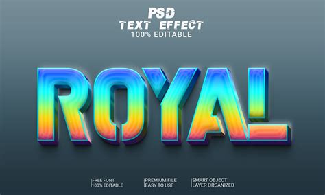 Royal 3d Text Effect Psd File Graphic By Imamul0 · Creative Fabrica