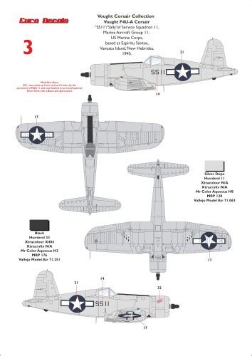 Euro Decals ED48139 Vought Corsair Collection 1 48 Scale Decals